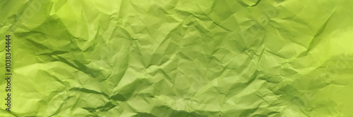 Wrinkled crumpled square paper sheet texture background realistic vector illustration. Parrot green crumple paper illustration.