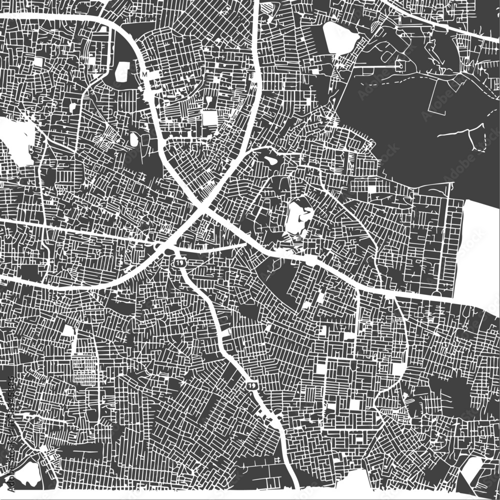 Obraz premium Dutone minimal vector map of LB Nagar, Hyderabad, Telangana, India....