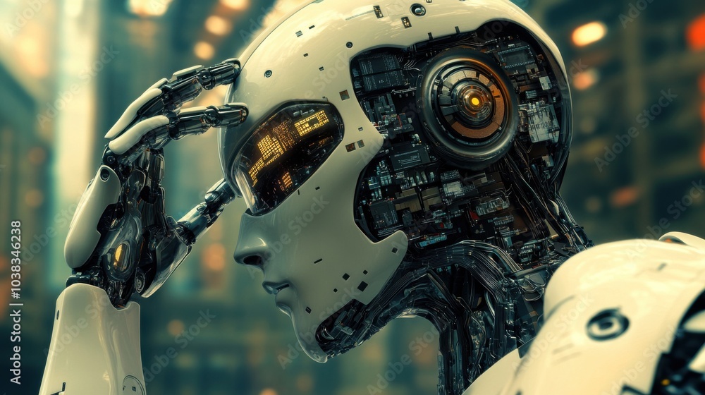 Fototapeta premium Robotic Hand Removing Faceplate with Careful Precision