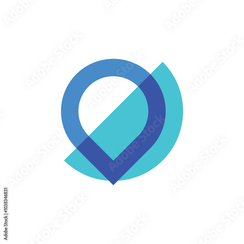 Abstract location pin logo icon design