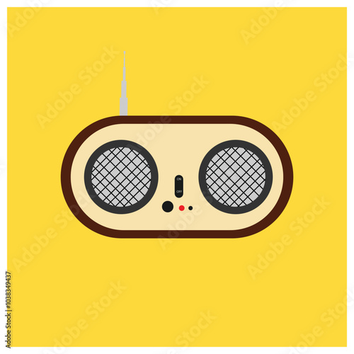 Retro tape recorder Vector illustration