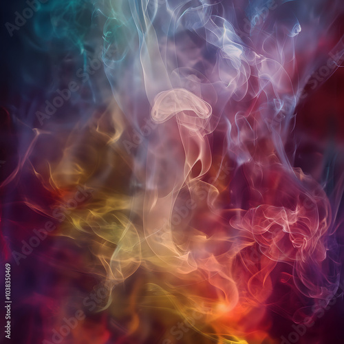 Abstract blurred soft multicolor smoke.