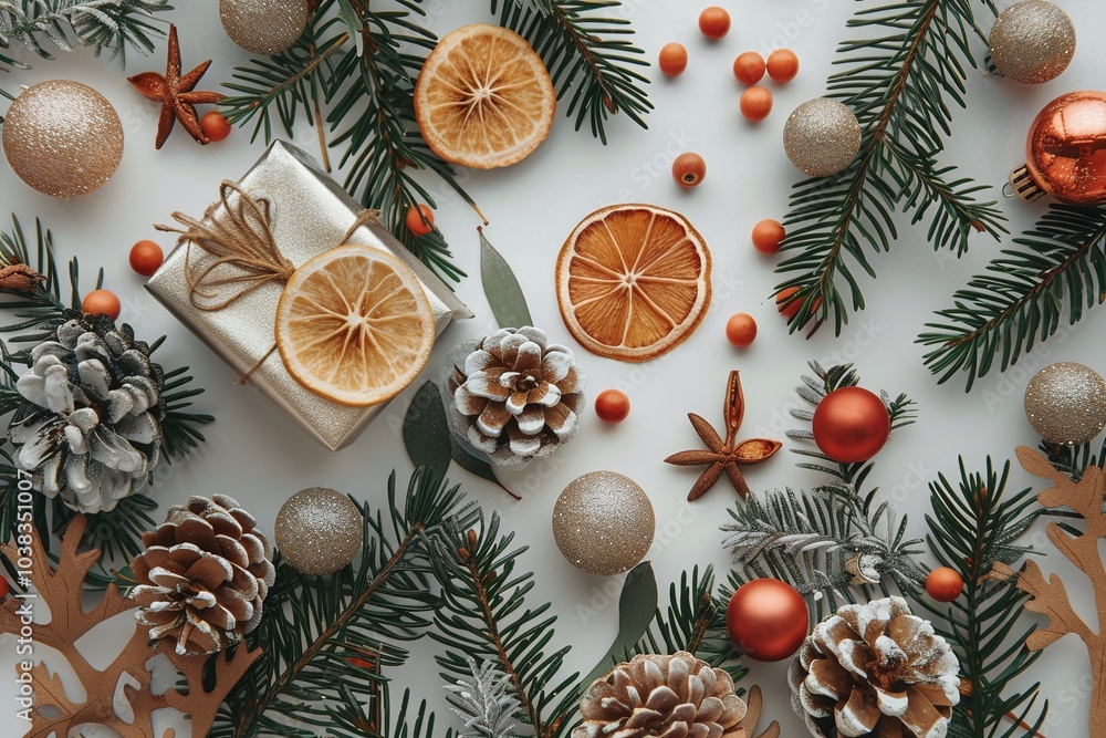 Beautiful Christmas layout on a white background. Beautiful Christmas layout on a white background.