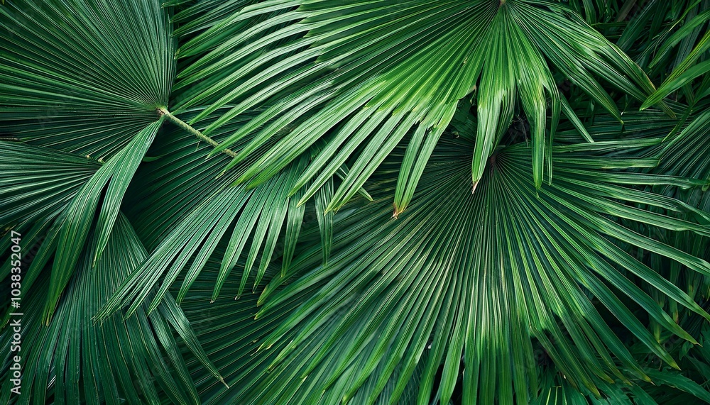Fototapeta premium 熱帯植物の葉の背景画像（Tropical plant leaves background image） 