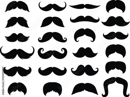 Set of black mustache EPS10
