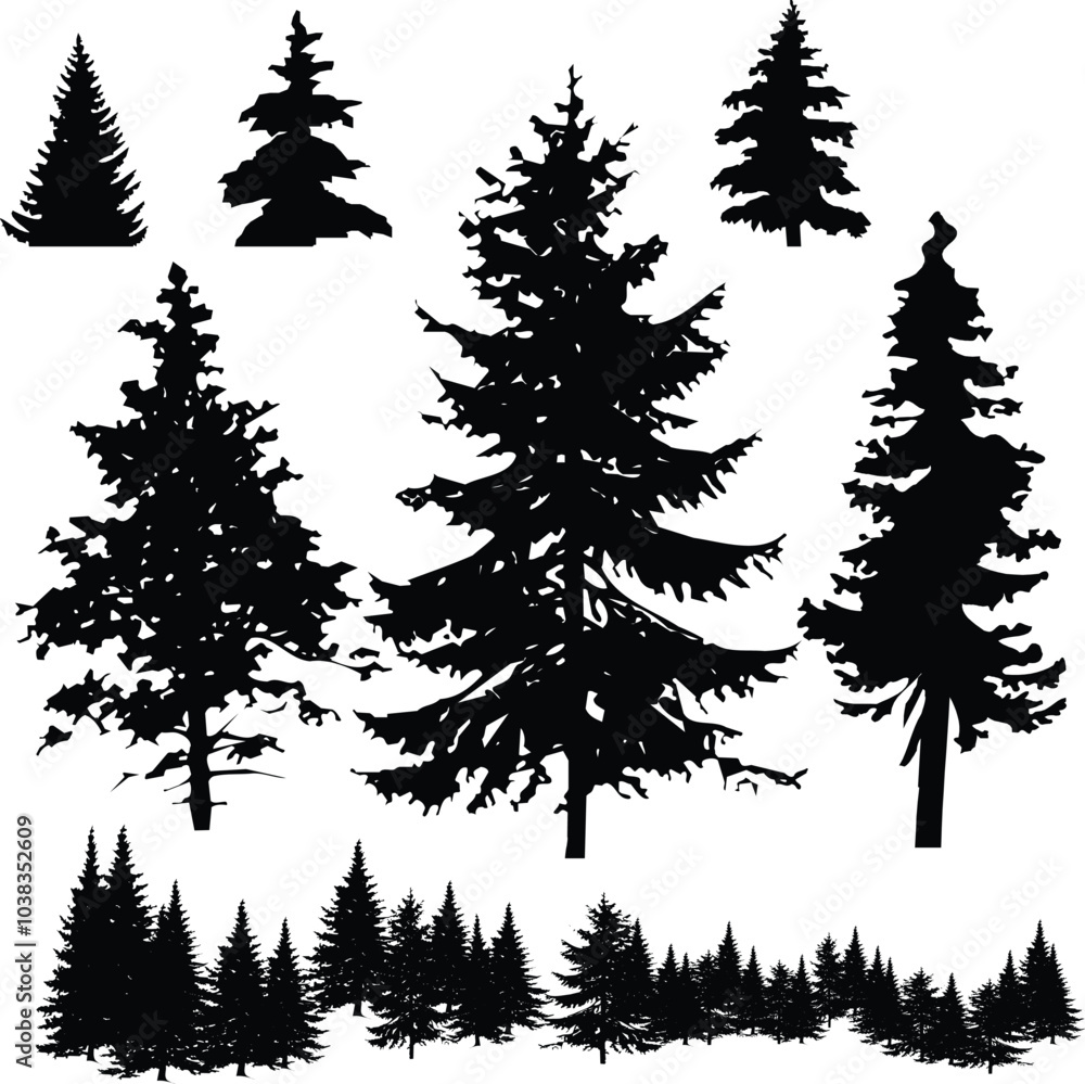 Fototapeta premium set of trees vector, Set of Christmas tree EPS10 