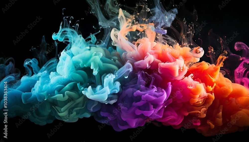 Vibrant Swirls of Color in a Dark Background Vibrant Swirls of Color in a Dark Background