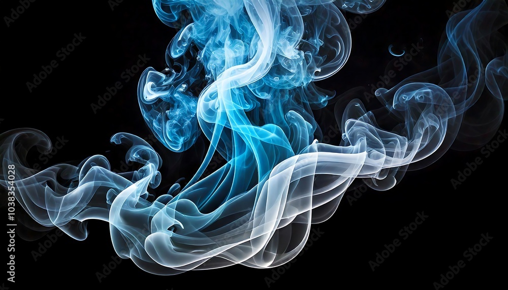custom made wallpaper toronto digitalAbstract Blue and White Smoke Trails Against Black