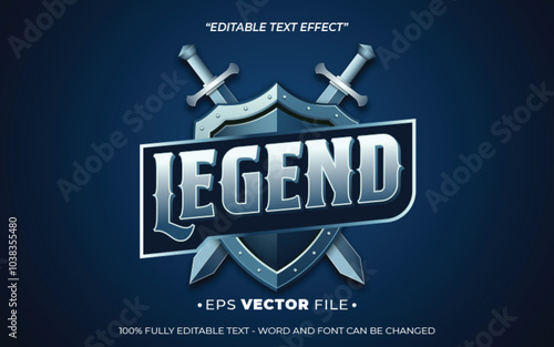legend editable text effect vector 3d for game 