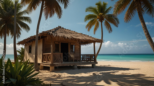 Tranquil Cuban Hut on Serene Beach