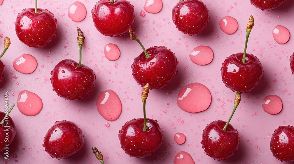 Fresh Cherry berries from a flat view, isolating them on a background, a summer fruit for refreshing, fresh berries with high levels of vitamins. Fresh Cherry berries from a flat view, isolating them on a background, a summer fruit for refreshing, fresh berries with high levels of vitamins.