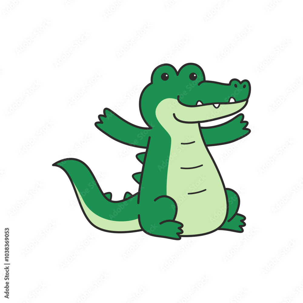 Obraz premium cute caiman illustration