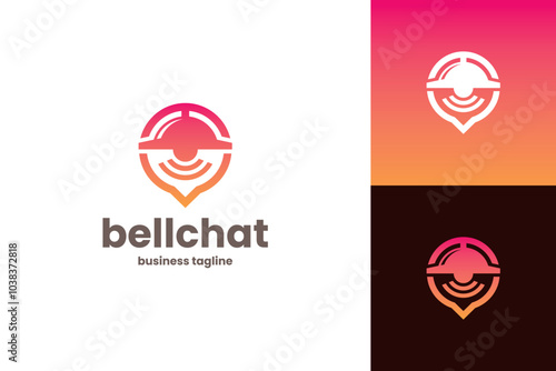 bell chat logo vector