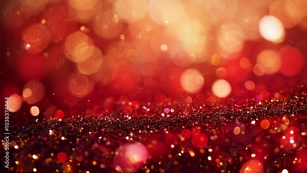Abstract red background with glittering bokeh lights for festive celebrations. Festive red background. Abstract red background with glittering bokeh lights for festive celebrations. Festive red background.