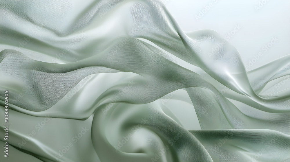 Obraz premium Floating Grace Pearl & Sage Thread Symphony background