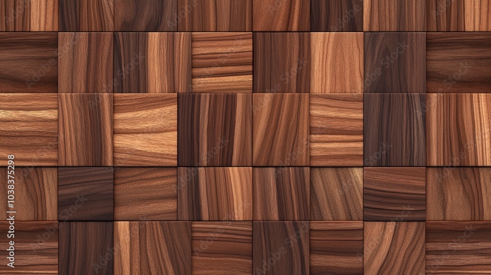 Seamless Wood Grain Texture Pattern, Brown Wooden Squares, Dark Wood Background, Natural Wood Veneer Seamless Wood Grain Texture Pattern, Brown Wooden Squares, Dark Wood Background, Natural Wood Veneer