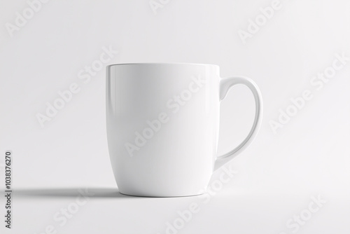 white coffee mug mockup on white background