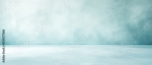 Wallpaper Mural A large, empty room with a blue wall and a white ceiling Torontodigital.ca