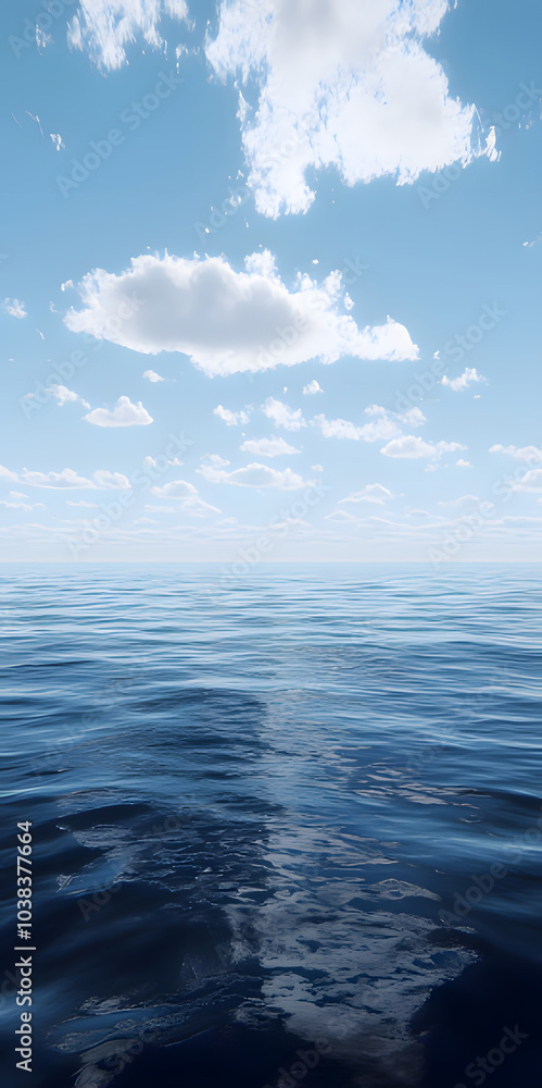 Obraz premium Sparkling sea, tranquil and beautiful water surface, mobile wallpaper, computer wallpaper, background