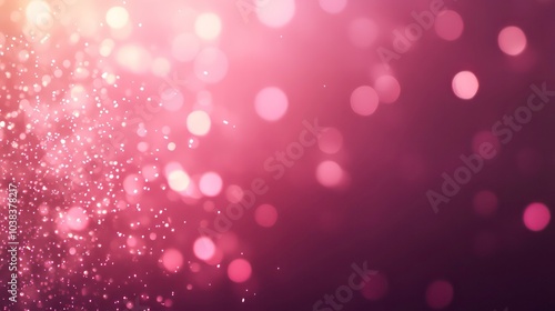 Abstract pink and white bokeh background with soft, blurry lights.