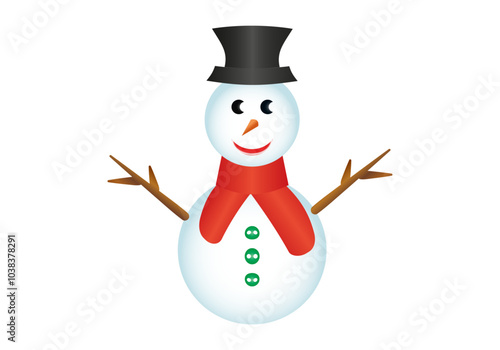 Icono de muñeco de  nieve con degradado de color. Navidad