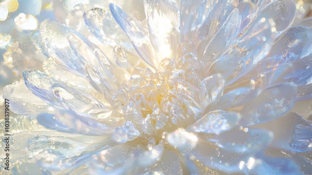Fototapeta premium Delicate Beauty of Nature's Resilience - Close-up Frozen Flower in Snow