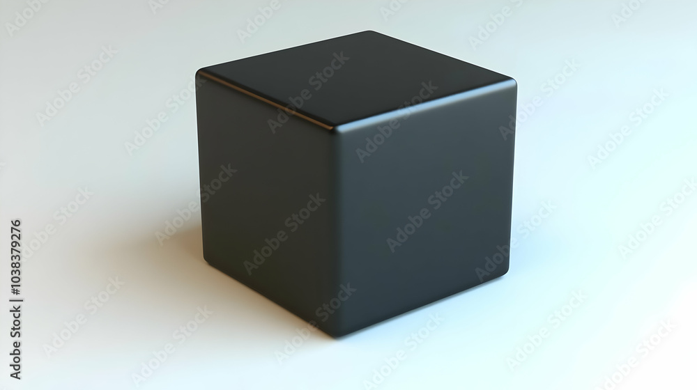Black Cube on White Background. Black Cube on White Background.