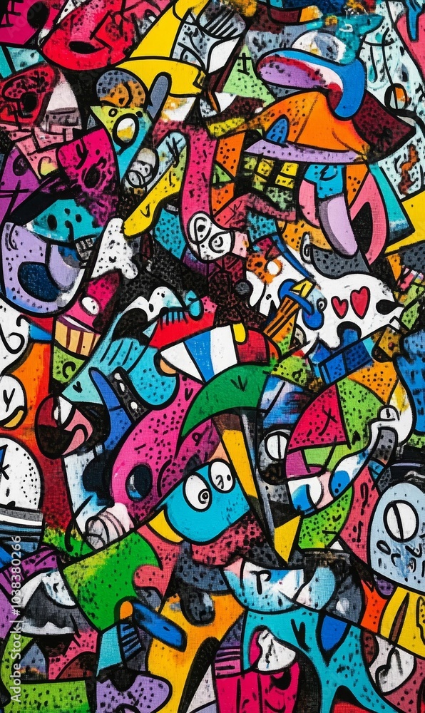 Abstract colorful graffiti art on canvas. Abstract colorful graffiti art on canvas.