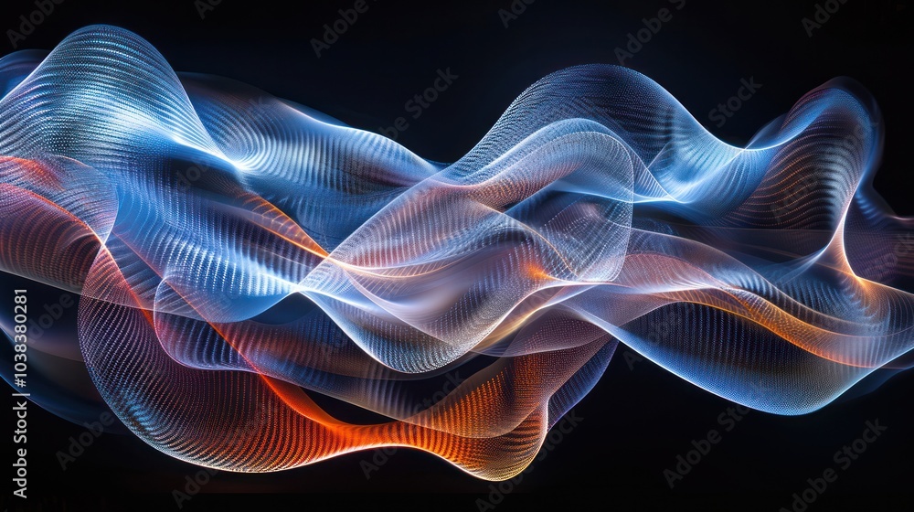 A pattern created with light painting, using a moving light source to draw in the air A pattern created with light painting, using a moving light source to draw in the air