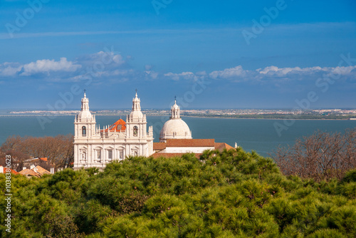 Aerial View of Sao Vicente and Santa Engracia Churches Overlooking Lisbon photo