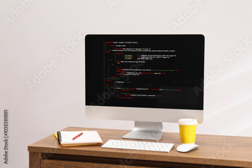 Obraz na plátně Programmer's workplace