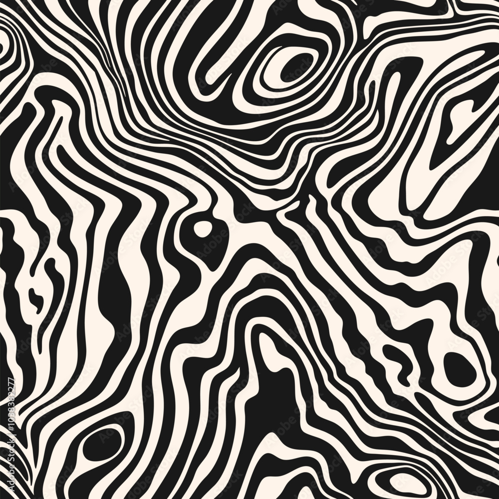Vector seamless pattern with fluid shapes, liquid lines. Abstract black and white endless marble ink texture. Monochrome background with simple waves, flowing aqua, melting surface. Trending design Vector seamless pattern with fluid shapes, liquid lines. Abstract black and white endless marble ink texture. Monochrome background with simple waves, flowing aqua, melting surface. Trending design