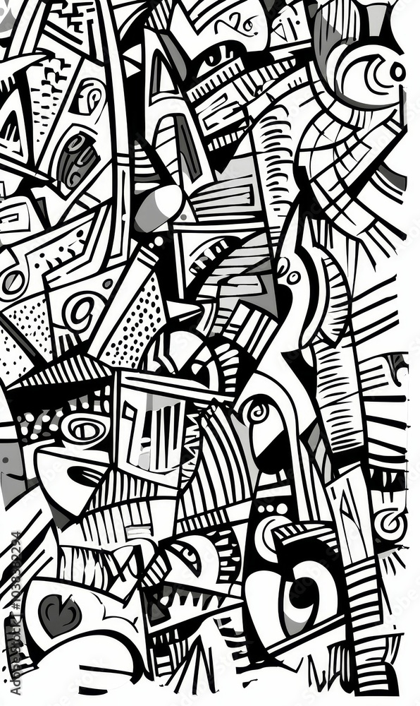 Abstract black and white geometric pattern. Abstract black and white geometric pattern.