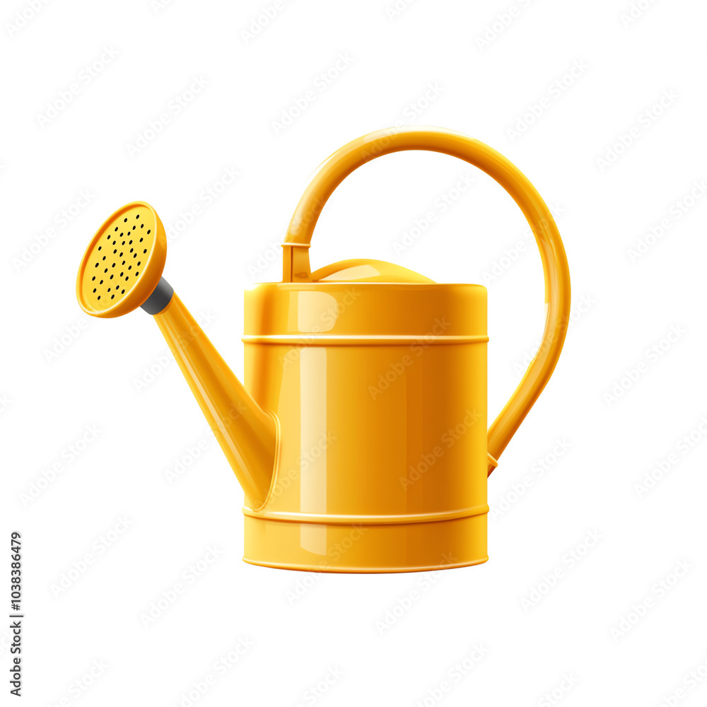 A vibrant yellow watering can, perfect for gardening and outdoor activities, adding charm to your plant care routine.,transparent background A vibrant yellow watering can, perfect for gardening and outdoor activities, adding charm to your plant care routine.,transparent background