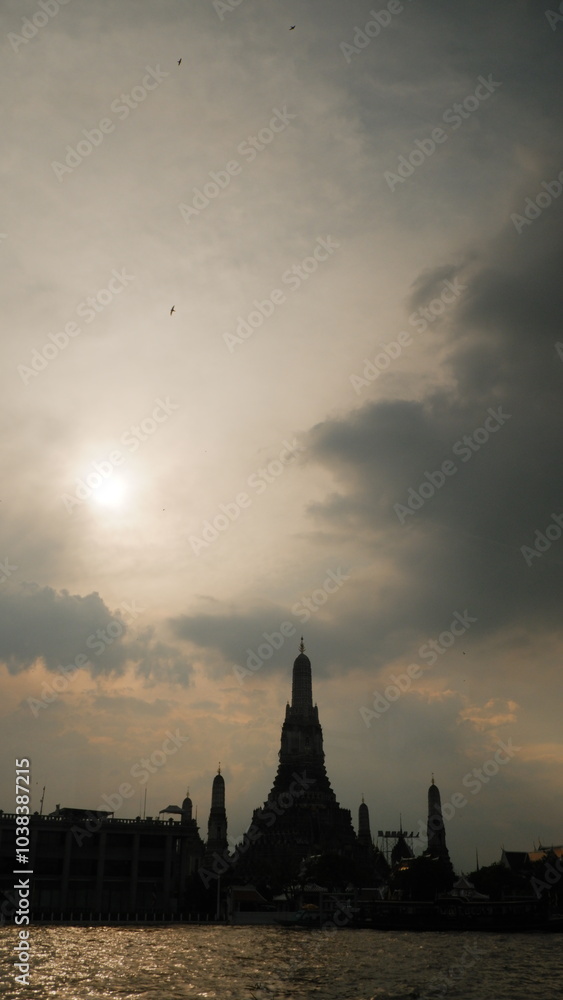 Fototapeta premium sunset at archaeological site