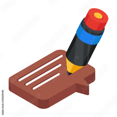 A creative design icon of edit comment 

