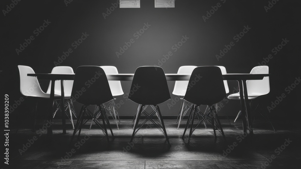 Modern Conference Room with Chairs and Table Modern Conference Room with Chairs and Table