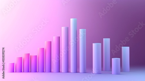 Free Download Isolated 3D Minimalist Pastel Gradient Column Chart for Business Analytics and Finance Reporting - GFXLoad