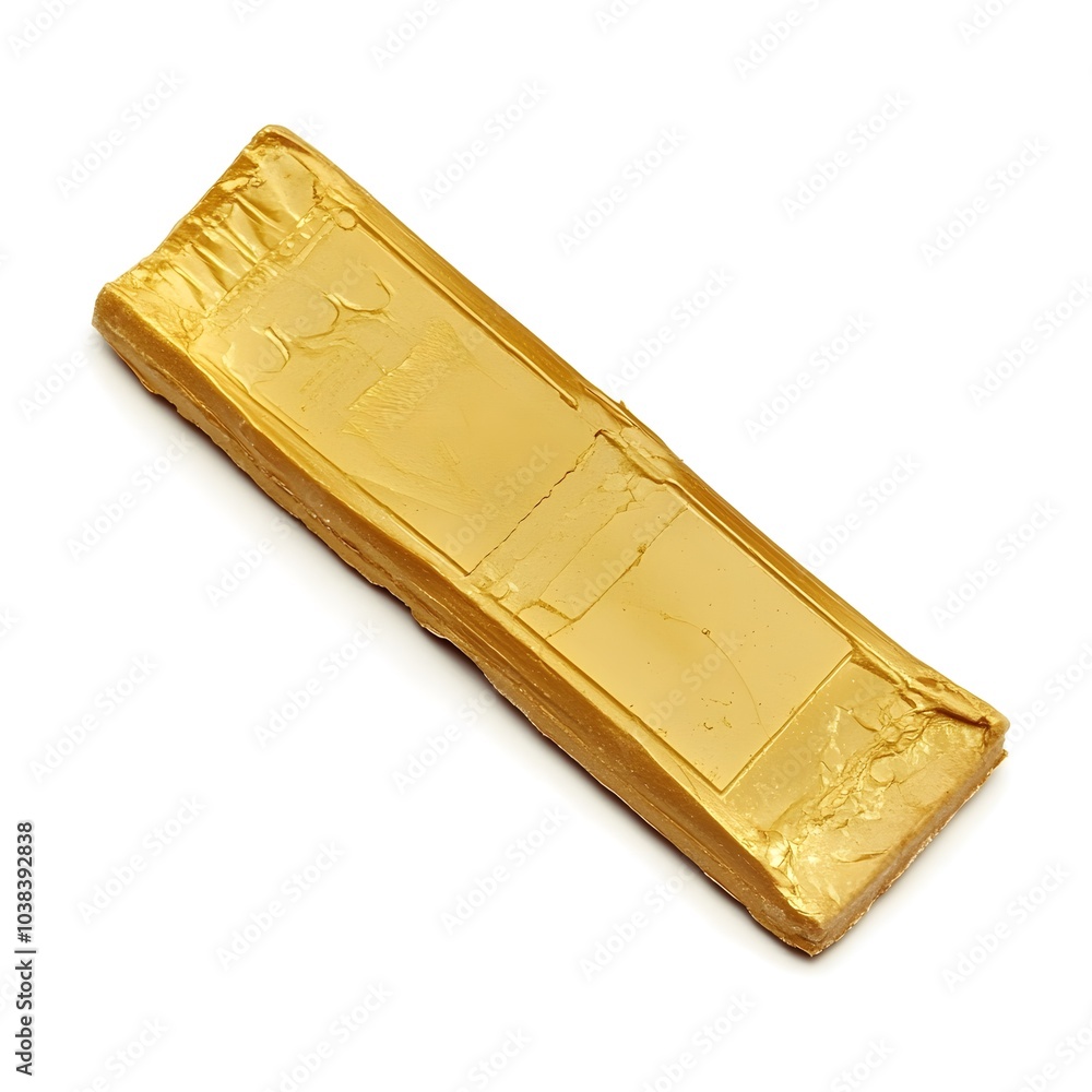 Smooth metallic gold bar isolated on white background Smooth metallic gold bar isolated on white background
