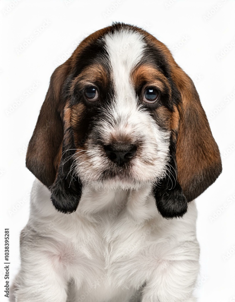 プチ・バセット・グリフォン・バンデーンの子犬のポートレート(Petit Basset Griffon Vendeen puppy portrait on white background)
プチ・バセット・グリフォン・バンデーンの子犬のポートレート(Petit Basset Griffon Vendeen puppy portrait on white background)