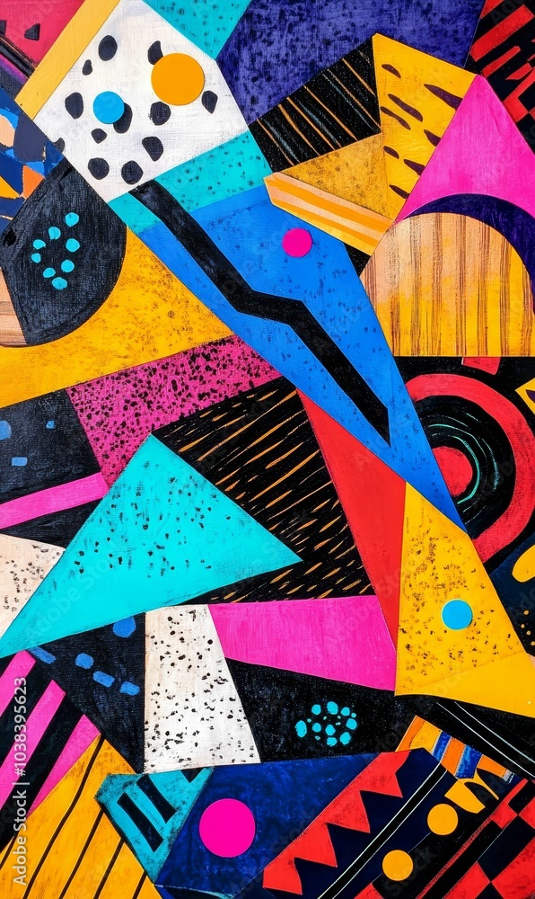 Obraz premium Abstract colorful geometric painting.
