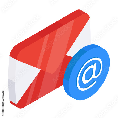 A flat design icon of email 

