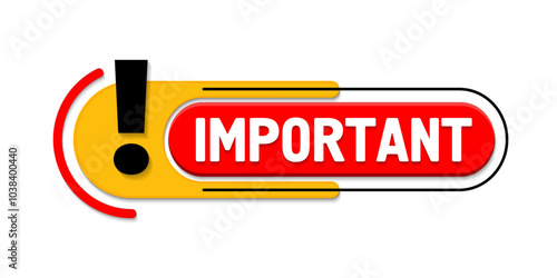 Vector Illustration Important Label. Info sign, information icon. Important attention notice sign. Modern Web Banner With Exclamation Mark. Announce message banner important. Attention please. 