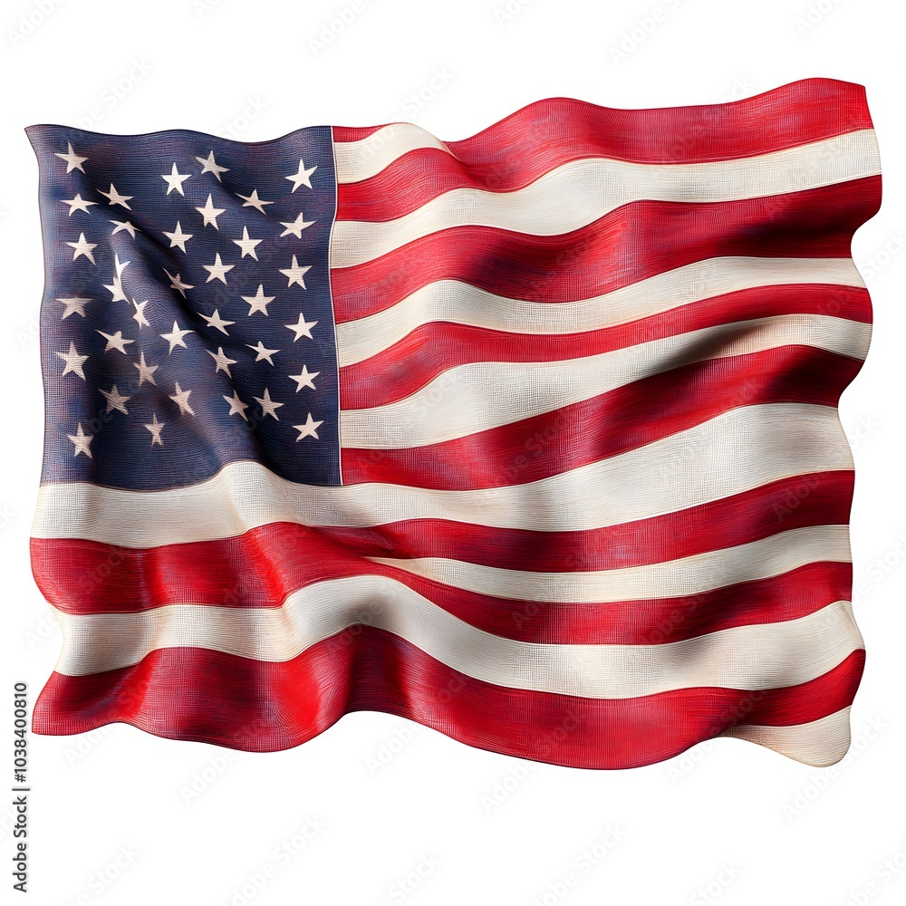 Fototapeta premium Waving american flag as symbol of patriotism and national pride