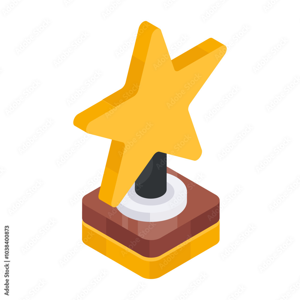 A flat design icon of star trophy cup
A flat design icon of star trophy cup