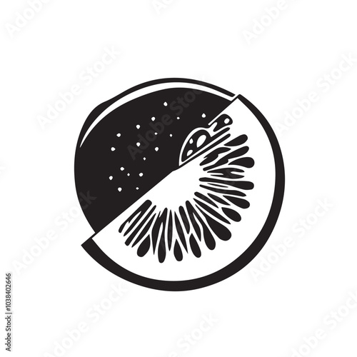 Kiwi In cartoon, hand-drawn flat style. image for social media, websites and UI. Isolated 2D vector design in logo, icon, sketch style, simple line vector, single color. AI Generative Art.