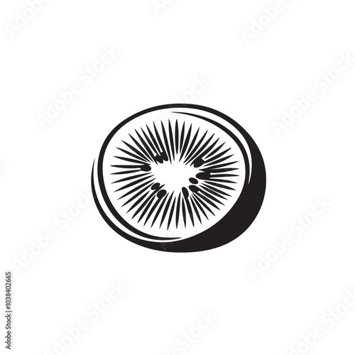 Kiwi In cartoon, hand-drawn flat style. image for social media, websites and UI. Isolated 2D vector design in logo, icon, sketch style, simple line vector, single color. AI Generative Art.