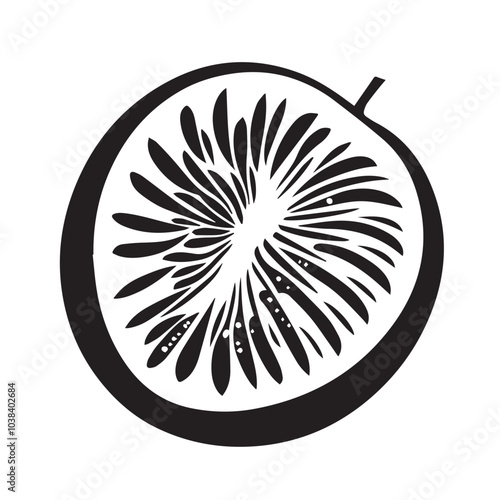 Kiwi In cartoon, hand-drawn flat style. image for social media, websites and UI. Isolated 2D vector design in logo, icon, sketch style, simple line vector, single color. AI Generative Art.