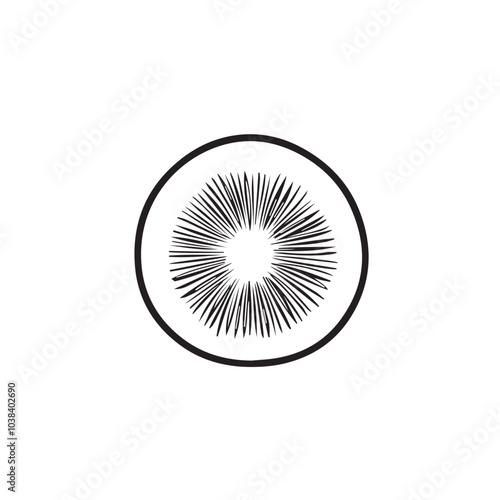 Kiwi In cartoon, hand-drawn flat style. image for social media, websites and UI. Isolated 2D vector design in logo, icon, sketch style, simple line vector, single color. AI Generative Art.