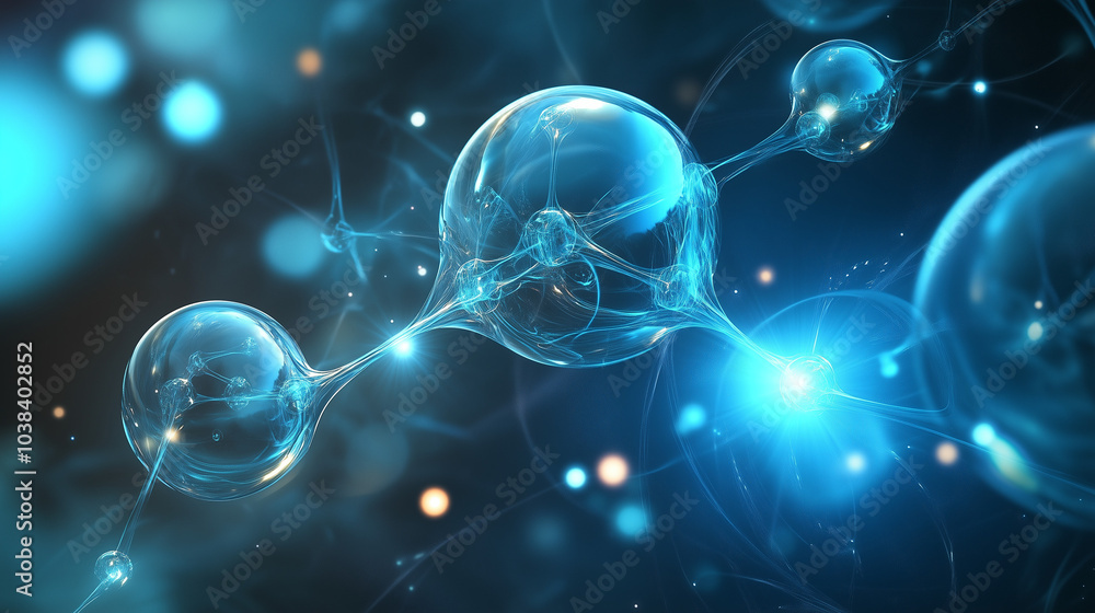 Obraz premium Tło inspirowane nauką i technologią przedstawia dynamiczne linie oraz geometryczne kształty, symbolizujące postęp w badaniach i innowacjach technologicznych.